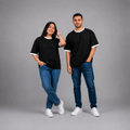 Basic Black Ringer Oversized Unisex Tshirt